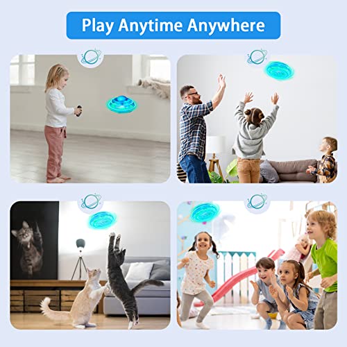 2023 Flying Toys for Kids, Magic Remote Control 360°Rotation Small UFO Ball with LED Lights,Mini Spinner Drones Boys Girls Adult Gift Hot Toys Birthday Christmas Outdoor Indoor(Blue)