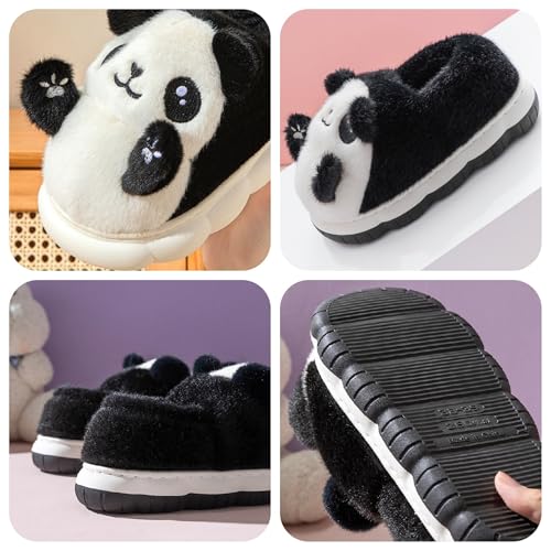 AZCHEN Panda Animal Slippers for Women Men Warm Soft Fuzzy Home Slippers for Indoor Outdoor4