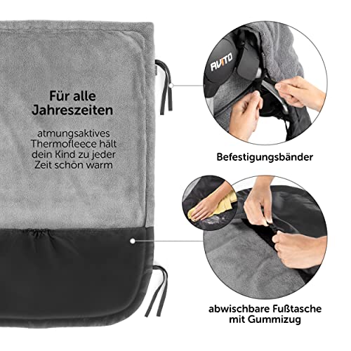 Zamboo Universal Decke für Kinderwagen und Buggy - wasserabweisende Outdoor Beindecke für Sportwagen & Jogger - Schwarz Grau