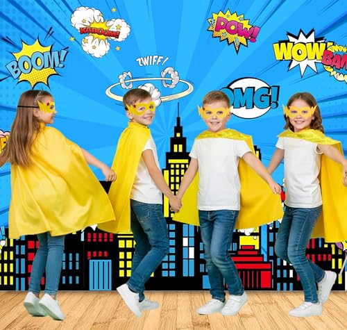 Image of D.Q.Z Superhero-Capes for Kids 20 Sets Children-Superhero Capes and Masks for Super Hero Toys Birthday Party Dress Up Costume