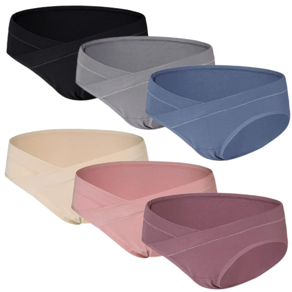 Women Maternity Panties Breathable Cotton Knickers Ladies Pregnancy Postpartum Underwear 6 Pack