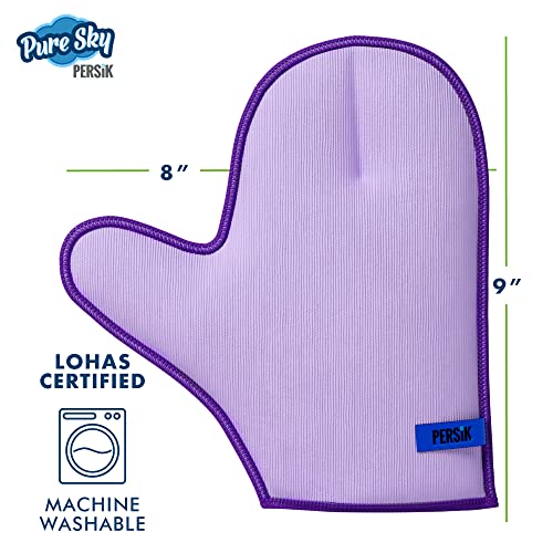Pure-Sky Glass Cleaning Cloth Glove - Just Add Water No Detergents Needed – Streak Free Magic Ultra Microfiber Window Polishing Glove - For Windows, Glass, Mirror And Screen - Leaves No Wiping Marks #TOP1