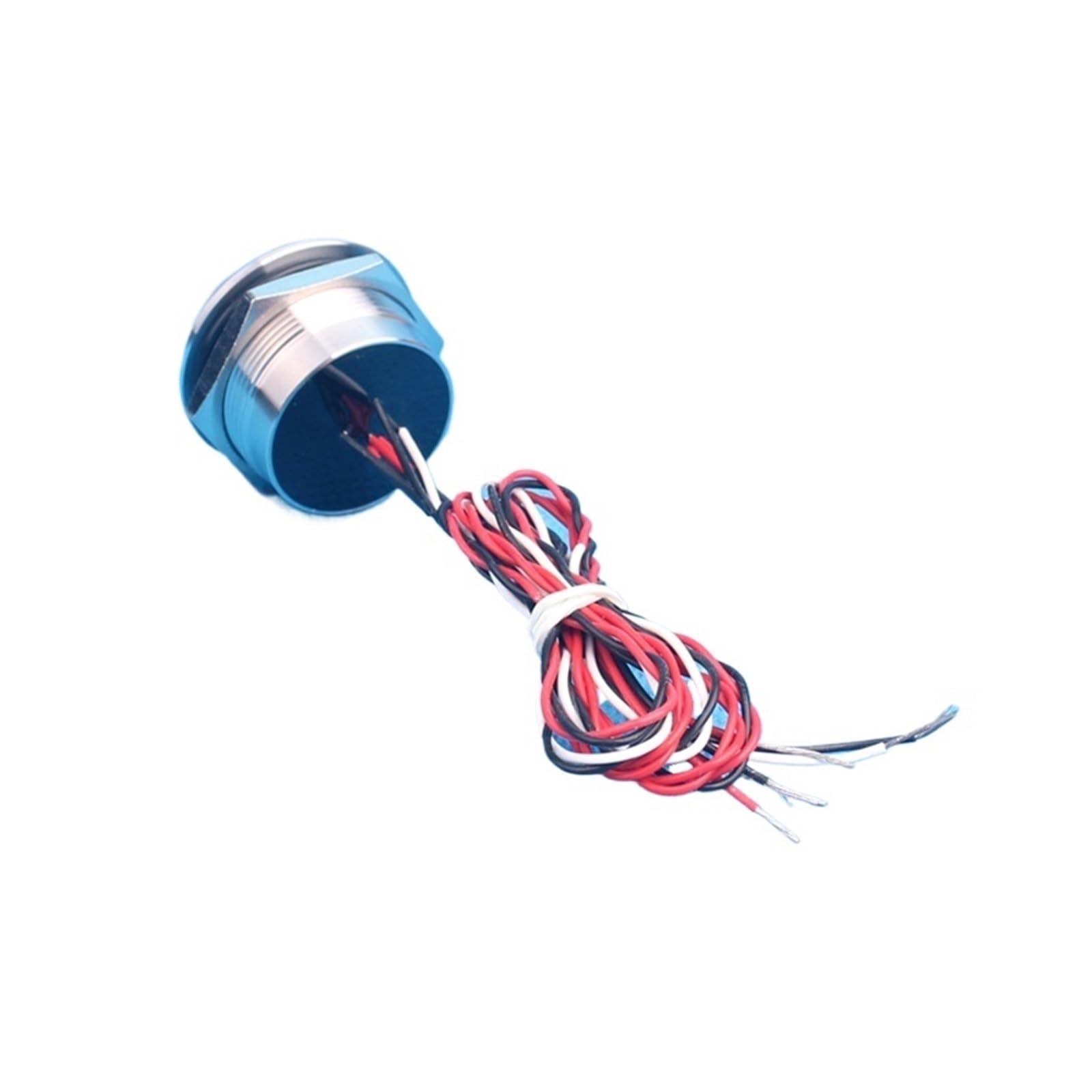 25mm Momentary Ring Led Light Stainless Steel Switch Normally Open IP68 Chamfer Head Factory Offer Wired Piezo Switch IDGTTLDF(12V RG Com Positive)