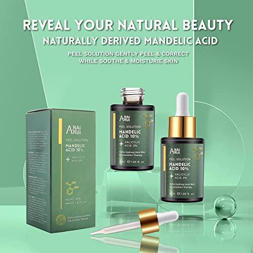 Mandelic Acid 10% With Salicylic Acid 2%, Tea Tree Oil, Aha Bha Skin Exfoliant Peel Solution, For Dark Spots, Blackheads, Enlarged Pores,(1.Fl.oz) #TOP7