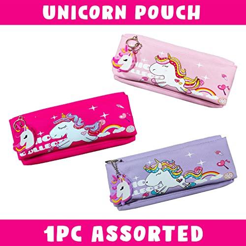 Image of Party Propz Polyester Pencil Pouch for Girls - Unicorn Pouch for Girls for Stationary Aesthetic Pencil Case for College Students School Stylish Cute Pouch for Boys Korean Bag (Assorted), Multicolor