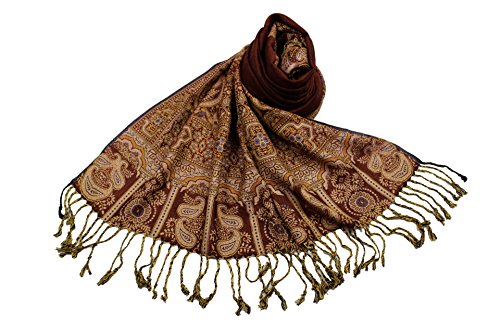 Étole viscose fine SHANKARA N16 et motifs cachemire