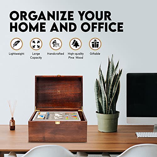 Wooden Gift Boxes - Large Memory Box For Keepsakes, Decorative Boxes With Lids, Wooden Box With Hinged Lid, Wood Boxes, Storage Box With Lid, Wooden Storage Box Wood Box With Lid (Chocolate Brown) #TOP6