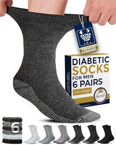 Pembrook Men’s Diabetic Crew Socks (6 Pairs)