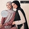 Ayisah Hijab En Mousseline Pour Femme - Hijab Femme Musulmane Voile Noir - Écharpe Légère Pour Dames - Foulards Islamiques Modernes En Mousseline Pour Dames - Châle Pour Robe De Prière (Noir) #2