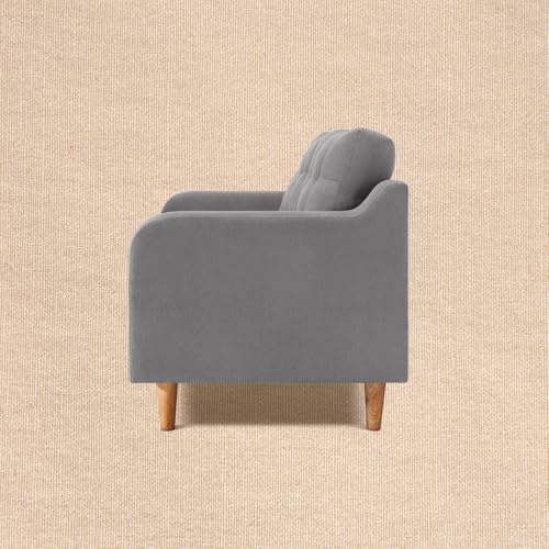 Image of Duroflex Ease Plus - 2 Seater Sofa Set for Living Room | 3 Year Warranty | Premium Wooden Frame Sofa | Anti-Pilling Fabric, Fade & Termite Resistant | Comfortable & Durable Couch - Steeple Grey