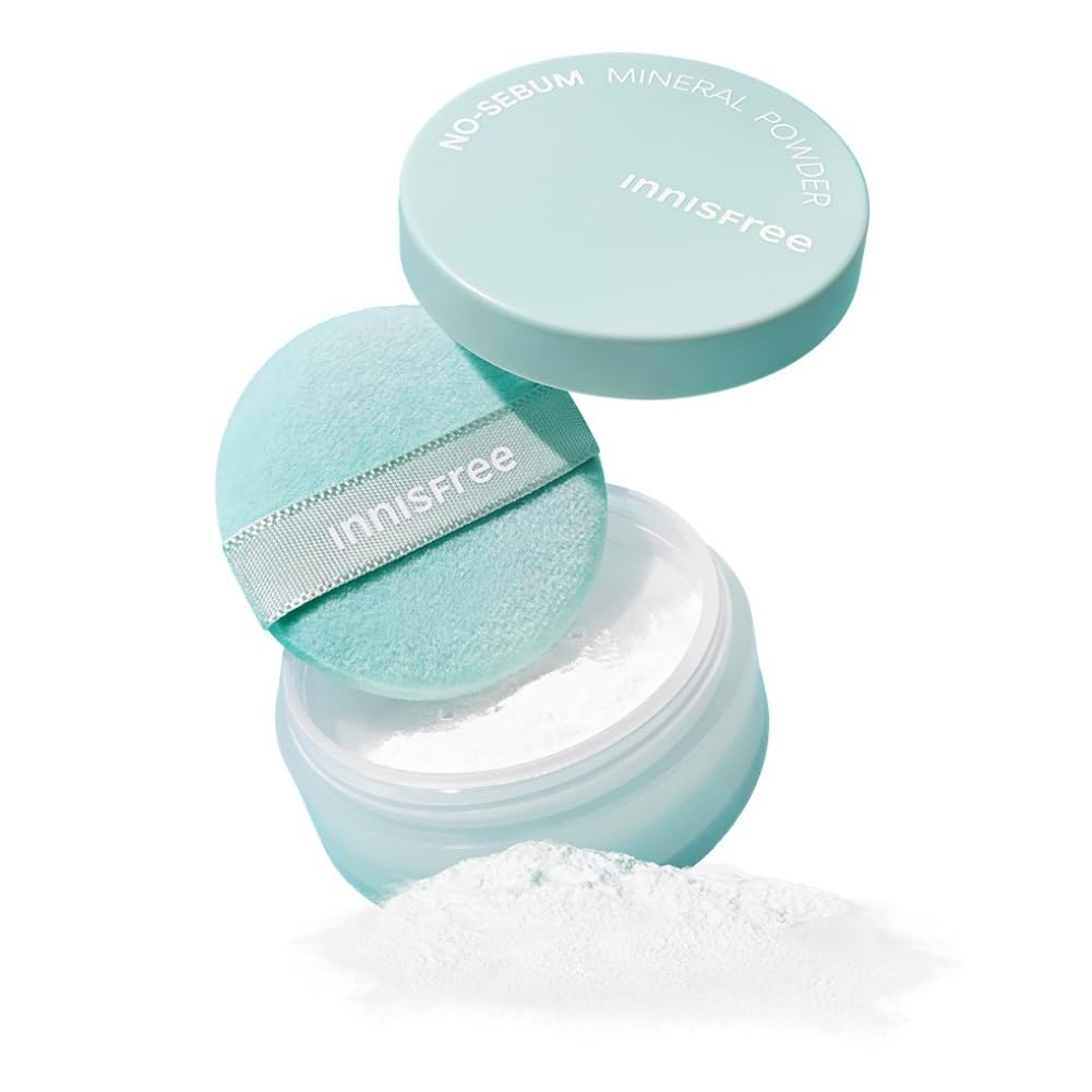 No Sebum Mineral Natural Powder 5g | Korean Setting Powder for Face | Oil Control for Oily Skin, Makeup Fixer, Reduces Hair Greasiness, Mattifying, Long-Lasting, Compact, Loose Powder