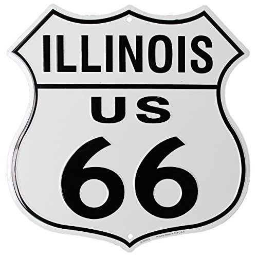 Flagline Route 66 (Illinois) 11.5 in x 11.5 in Aluminum Highway Shield Sign