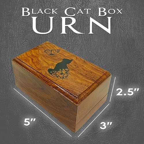 AYZCORP Wooden Urn - Engraved Paw with Angel Wing - Pet Urn for Dogs & Cats - Rosewood - 5''L x 3''W x 2.5''H