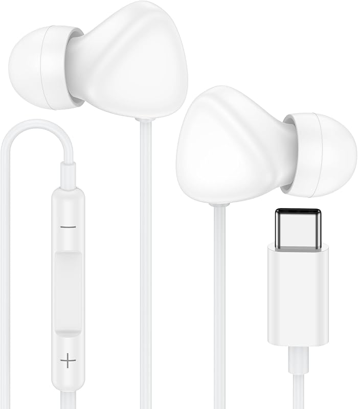 USB C Earbuds Wired Ear Buds Compatible iPhone 17e 17 16 Pro Max 16e 16 Plus 16Pro 15 Pro Max 15 Plus 15Pro 15,Type C in-Ear Headphones Earphone Headset with Microphone for Android Google Pixel 10a 9