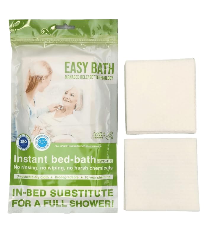 Easy bath - instant bed-bath, first in-bed substitute for a full shower No rinsing, no wiping, no harsh chemicals with managed release technology| ROLL ( 3 pack 24 washes)