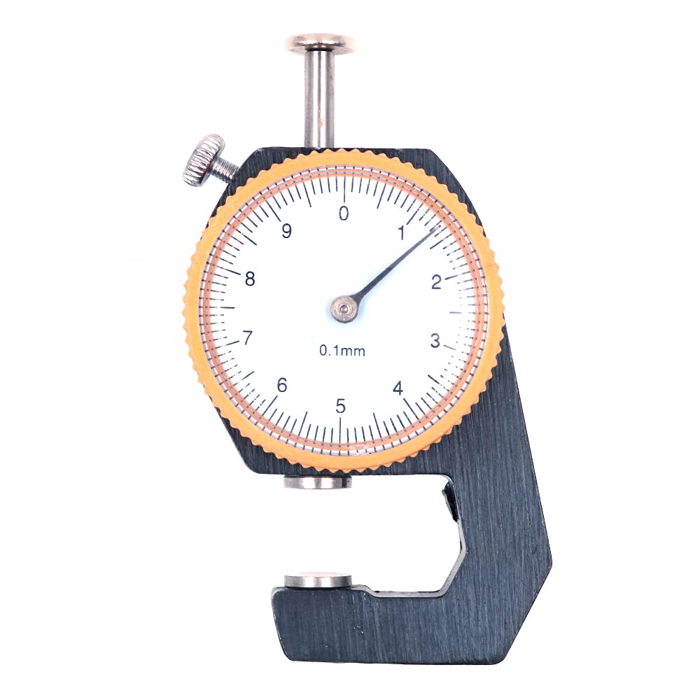 Cenpek White/Light 0-10Mm Thickness Gauge, Flat Head Thickness Tester Dial For Leather Cloth Measuring Accuracy 0.1Mm