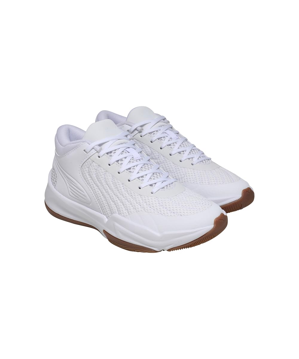 PUMA | Court Pro 2 Youth Basketball Shoes | White-Gum | 3UK 3