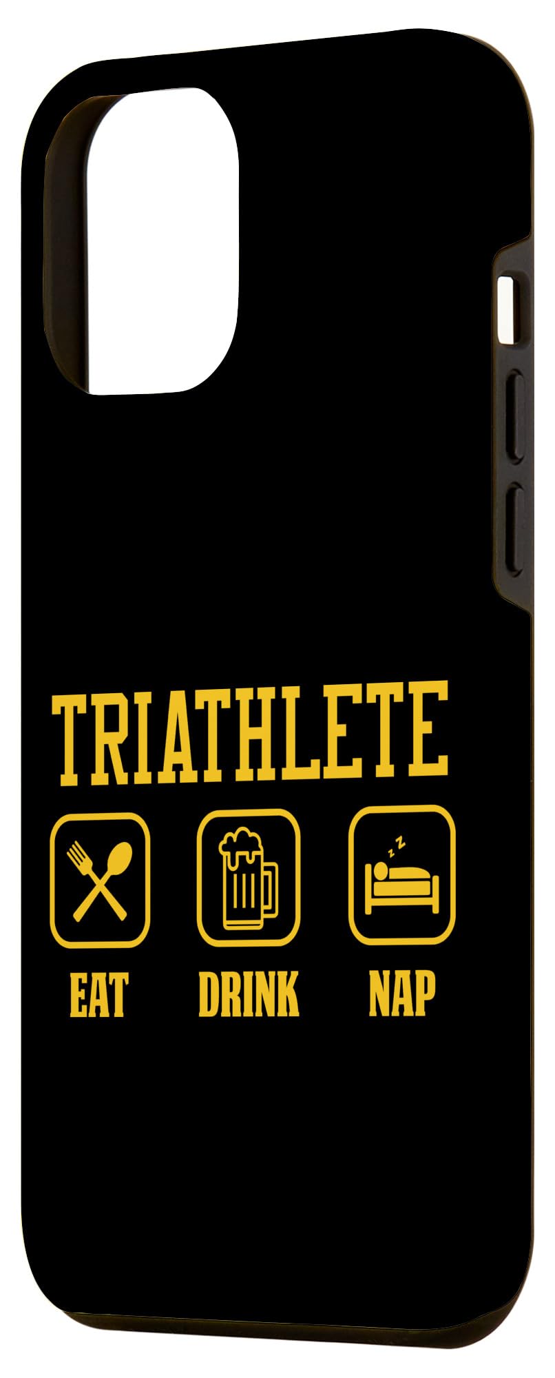 iPhone 15 Plus Sarcastic Triathlete Joke Eat Drink Nap Case - Image 2
