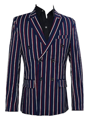 Veste blazer rayé Kromoc avec revers en pointe pour une silhouette masculine chic