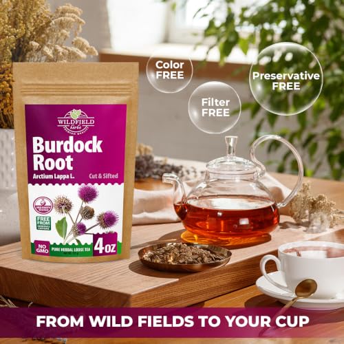 Image of 4 oz. Burdock Root Herbal Tea (Arctium Lappa) - 113g Dried Burdock Root Herb Tea Raiz De Bardana