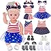Leitee 14 Pcs 4th of July 18 Inch Doll Accessories Include Stars and Stripes Dress, Doll Headwear, Doll Socks and Shoes Patriotic 18 Inch American Doll Clothes for Doll Costume, Dolls Not Included