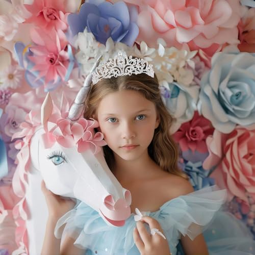 Schmoopy Tiara Crown for Women, Crystal Tiara for Bridal Prom Queen Birthday Birthday Party (A-Silver)2