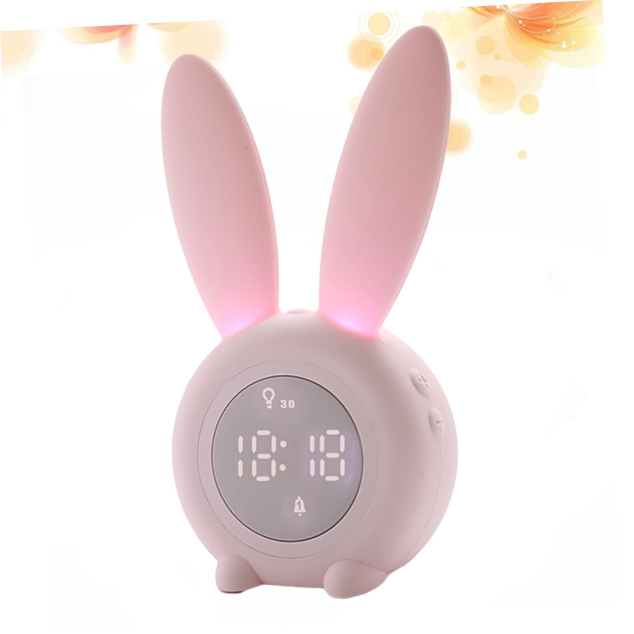 Despertador Lindo de Escritorio con Luz LED Nocturna, Orejas de Conejo