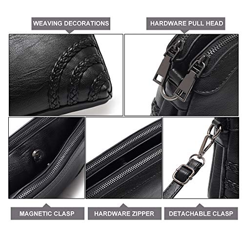 Crossbody Bag for Women Small Leather Phone Purse Wallet Shoulder Bag Trendy Ladies Wristlet Clutch (Black b) - Thumbnail 6