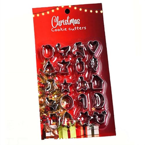 20PCS Mini Christmas Cookie Cutters Set, Stainless Steel Cookie Cutter