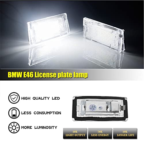 Placa de números de números do carro de 12v LED LED LED CANBUS SEM ERRO PARA BMW E46 4D 1998-2003 MI