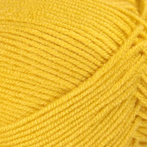 Image of Makromecity Softee Baby Yarn,%100 Premium Anti-Pilling Acrylic, 3.5 Oz, 273 yd (100gr /250 mt), Soft Yarn for Crocheting and Knitting (Saffron, 1 Skein)