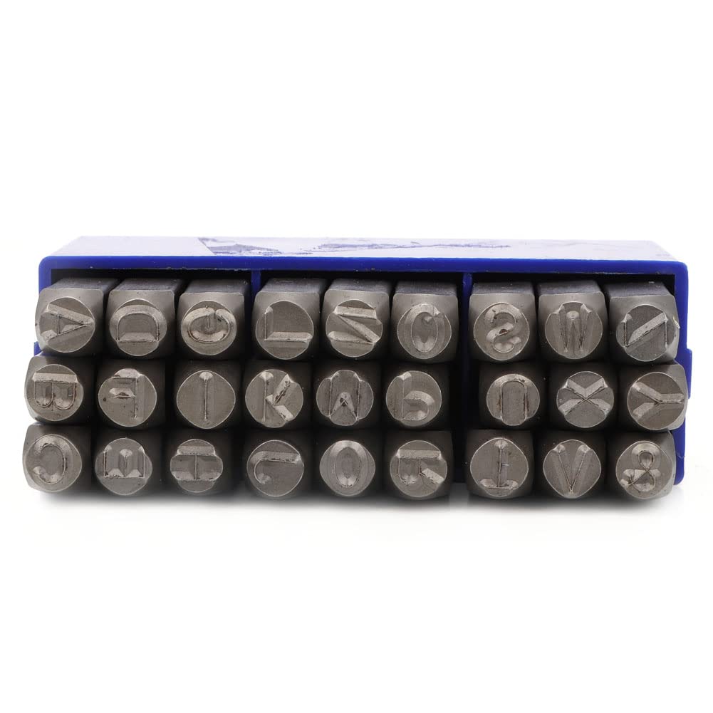 Numer Stempel stalowy List Zestaw stempli stalowych Narzędzie Forma stalowa Wysokiej jakości Trwałe Precyzyjne znakowanie dla rzemieślników Artystów Drewno Skóra Metal 9/27 szt. (Zestaw 27-częściowy