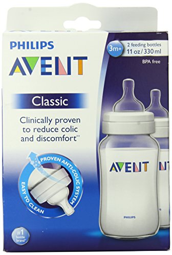 Image of Philips AVENT 11 Ounce BPA Free Classic Polypropylene Bottles, 2-Pack