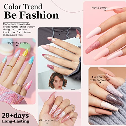 Modelones 32 Colors Gel Nail Polish Kit With U V Light Gel Nail Polish Set, 48W Nail Dryer/Base Top Coat/4-In-1 Glue Gel/Bond Primer/Blooming Gel/Nail Tips/Integrated Manicure Tools/Nail Art Diy Gift For Women #TOP2
