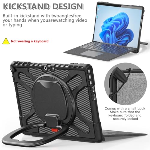 Coque antichoc Surface Pro 9 évite les bris d'écran avec support et clavier