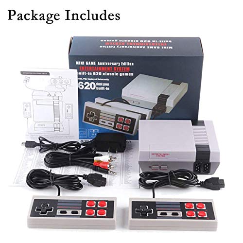 Jackky 620 Retro Classic Video Game Console AV Output Mini NES Console 620 in 1 Built-in Plug and Play Video Games with 2 Controllers Handheld Games for Kids & Adults (Small) - Thumbnail 6
