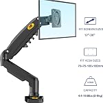 Support de bureau pour moniteur NB AV Mount, bras de moniteur à mouvement complet avec pivotement à ressort à gaz pour moniteurs de 17 à 30 po (entre 4,4 lb et 19,8 lb) support de moniteur ZZ-F80-B
