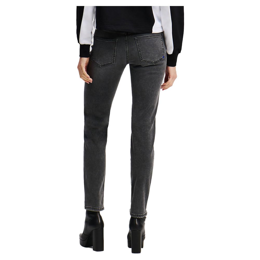 Karl Lagerfeld Jeans, Damskie, Średni Stan, Wąskie Spodnie Denim, Wąska Nogawka