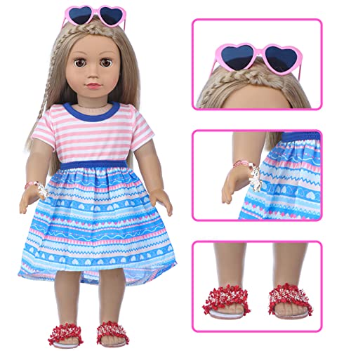 Dontno 18 Inch Doll Clothes And Accessories Fit American Doll 13 Pcs Pet Play Set With Woven Bag Slipper Hairpin Phone & More!…… #TOP2