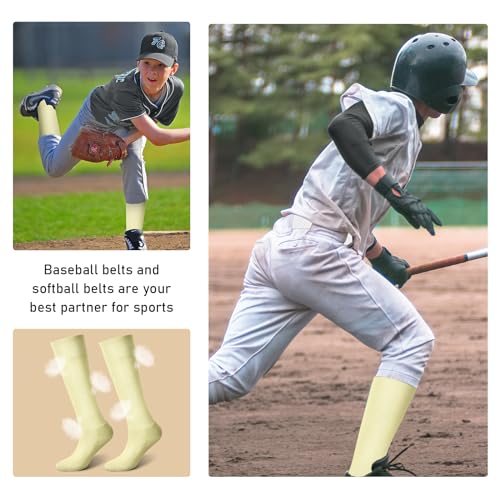 Image of Zhanmai Baseball Belt and Socks Combo, Adjustable Elastic Belt and Softball Socks, Multiple Sizes for Youth Boys Girls, Adult