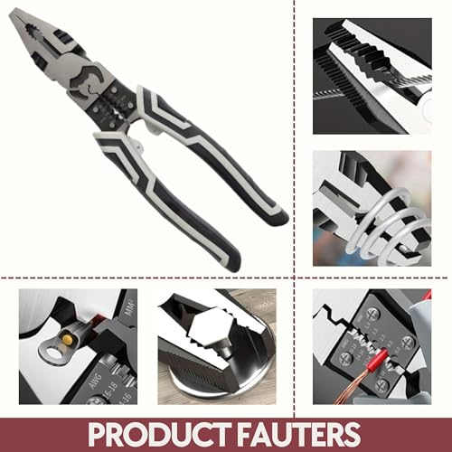 Image of Multifunction Wire Stripper and Cutter Plier for Electrician Tools, Wire Cutter Plier with Crimping Tool, Cable Cutter and Wire Stripping Tool, Multipurpose Plier for Electrical Wiring Repair(5 IN 1)