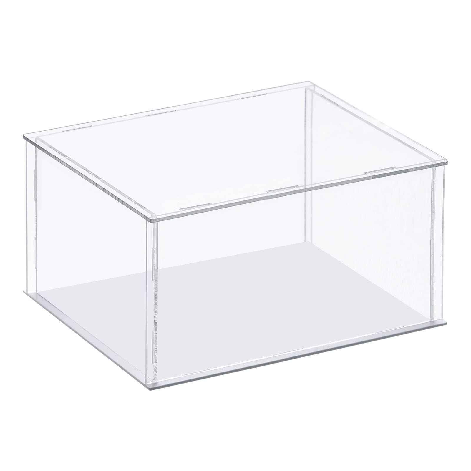 Muiltvoe Clear Display Case, Acrylic Box Assemble Transparent Dustproof Box Showcase 10x10x10cm for Collectibles, Crafts