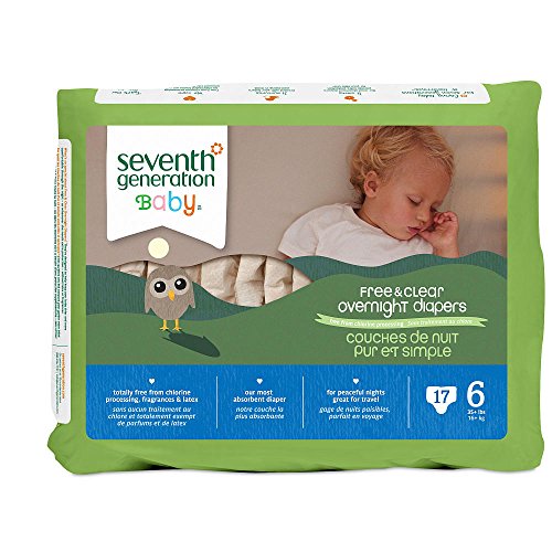 Seventh Generation Overnight Diapers - Size 6-17 ct