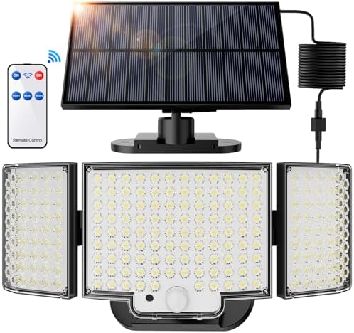 6 Faretti Solari LED Esterno - Con Sensore Movimento, IP65 Impermeabile | Per Giardino, Garage - Foto 2