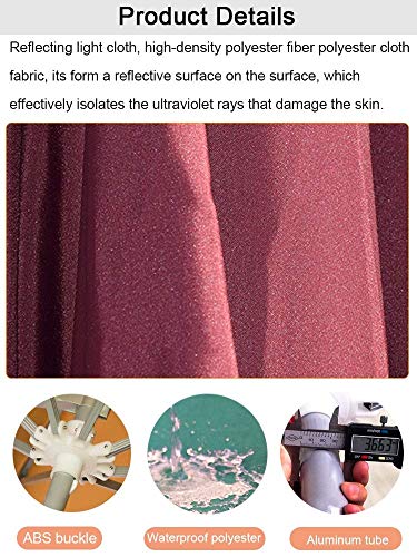 Wall-Mounted Patio Parasol Umbrella with Metal Pole, Outdoor Sun Shade Canopy Umbrellas for Pool Garden Beach, Waterproof - Image 3
