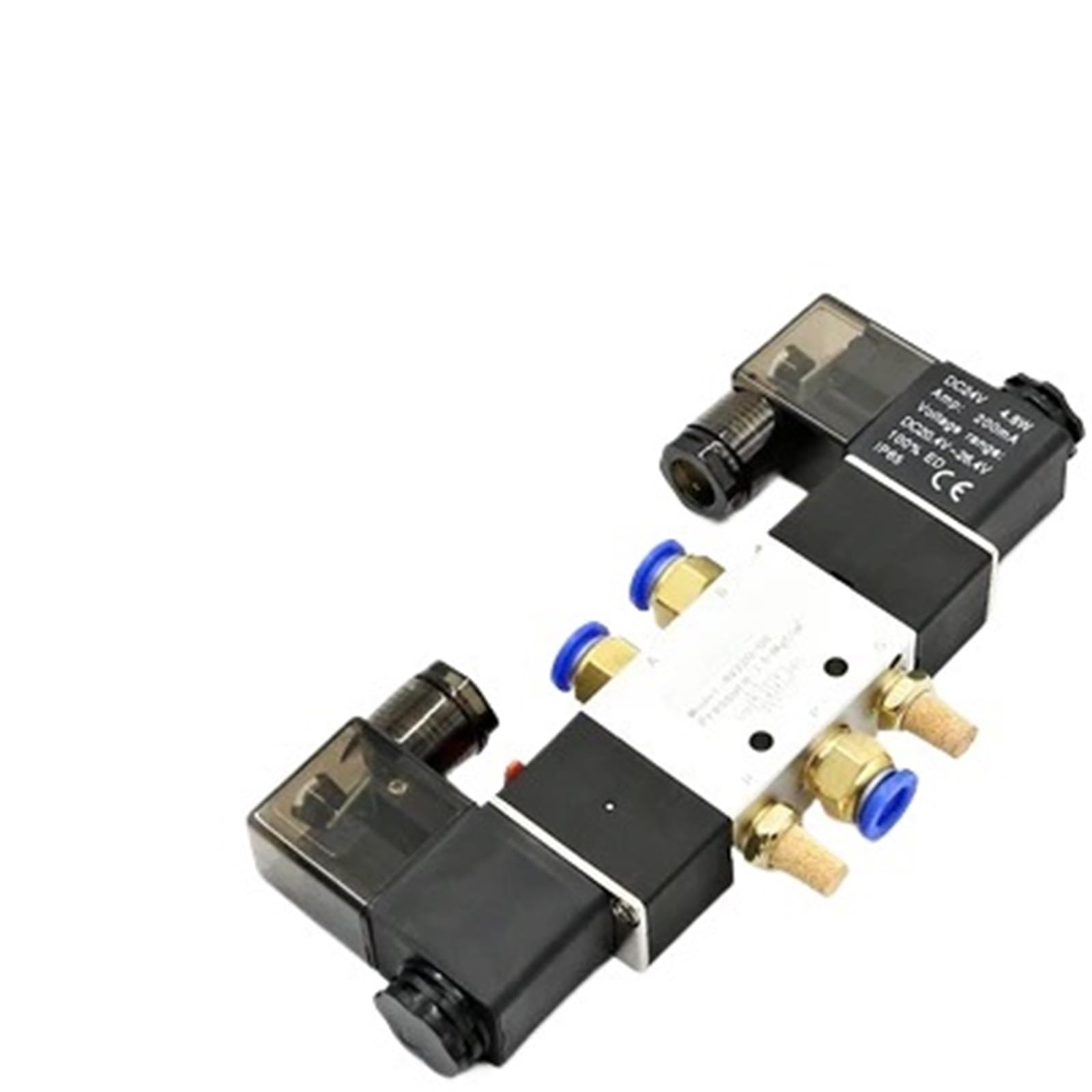 Électrovanne pneumatique double position avec corps en alliage interne et raccords 10mm