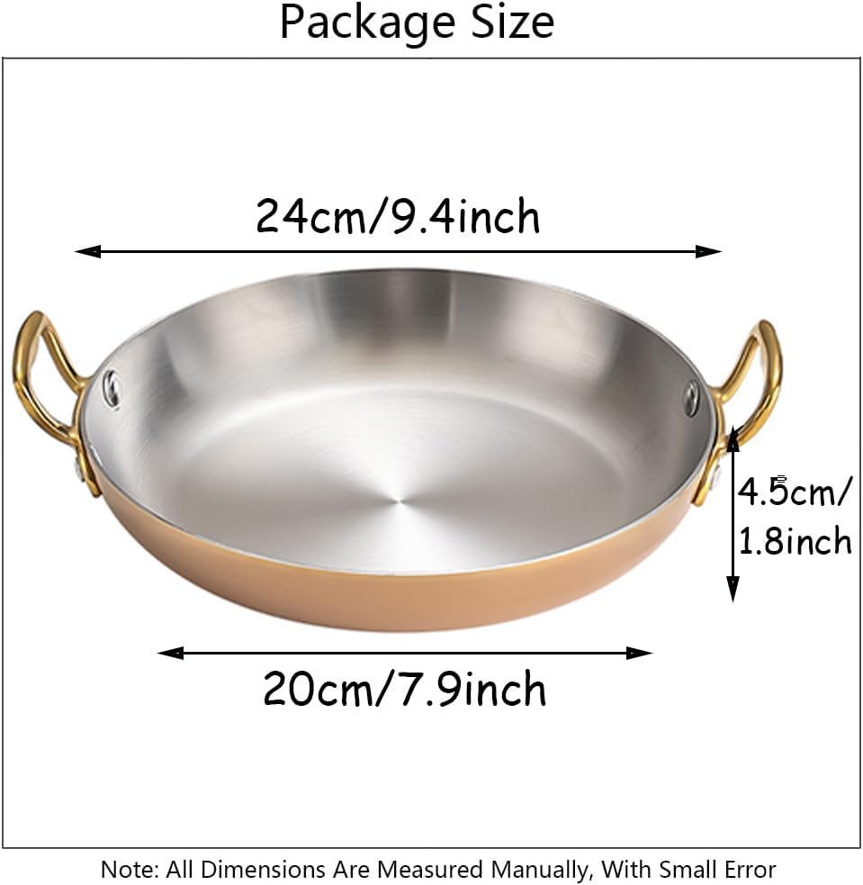 Stainless Steel Oval Paella Pan - Nonstick Seafood & Lobster Frying Pan with Dual Handles, Dishwasher Safe Cookware for Home Cooking & Kitchen Essentials