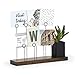 Umbra Gala Photo Display, Multi-Photo Display, Gallery for 7 Photos Plus Planter/Pen Holder, Desk Photo Frame, Aged Walnut