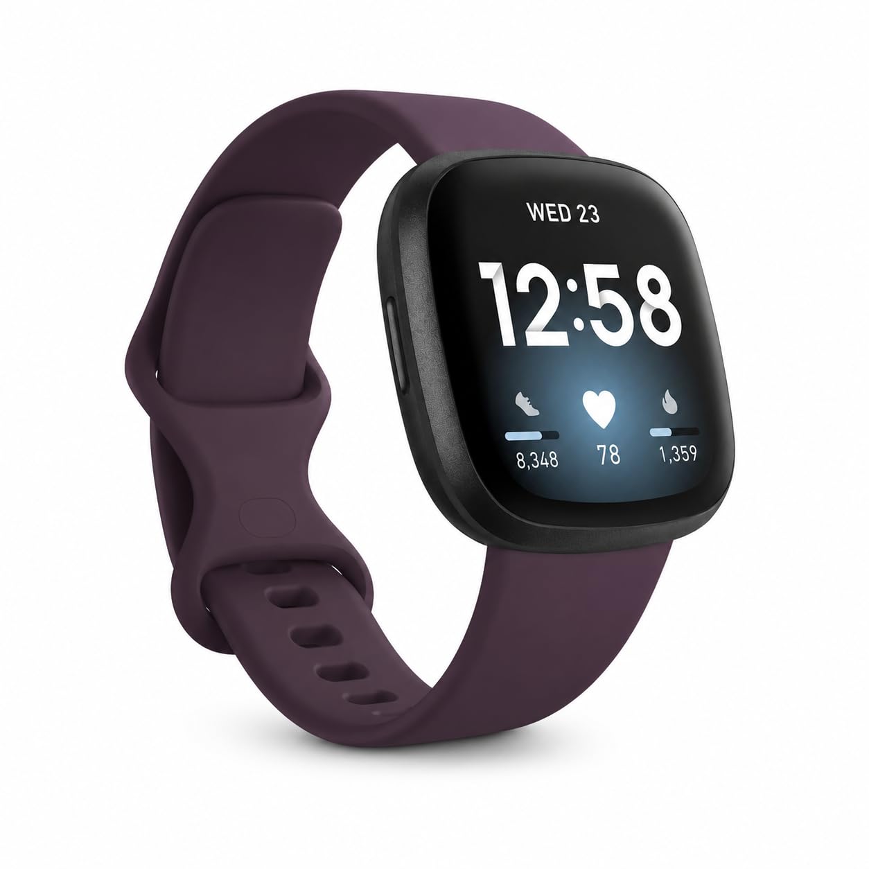 TopPerfekt Strap Compatible with Fitbit Versa 4 Women Men, Adjustable Soft Silicone Sport Replacement Watch Band Wristbands Bracelet for Fitbit Versa 4/Versa 3/Sense/Sense 2 (S-Dark Purple)