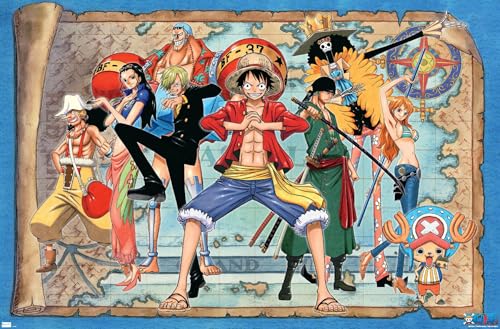 One Piece - Group Map Wall Poster 34L x 22.4W Unframed Version